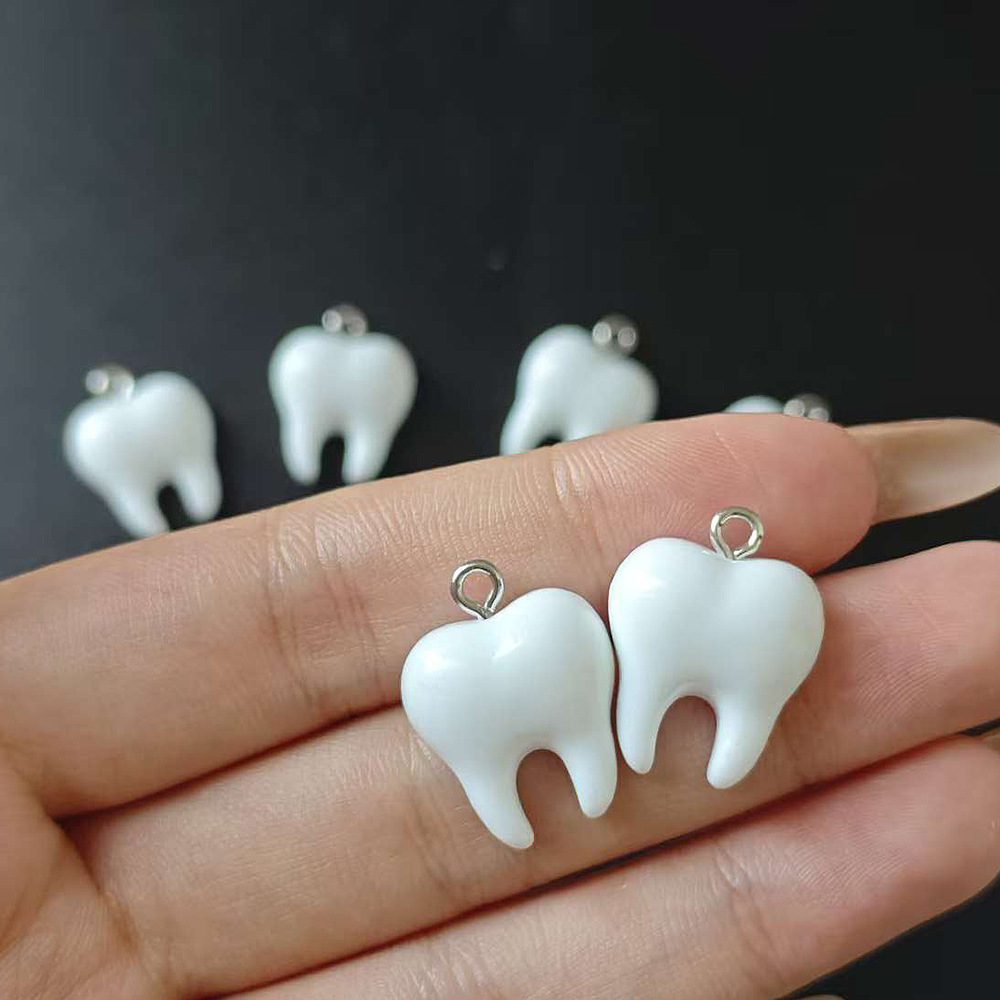 10pcs Cute White Teeth Resin P - đánh giá và giá Resin Art Supplies Near Me