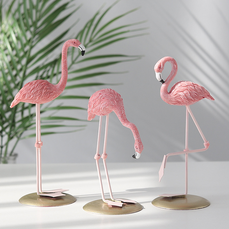 3PCS Pink Flamingo Figurines T - đánh giá và giá Resin Art For Wedding Gift