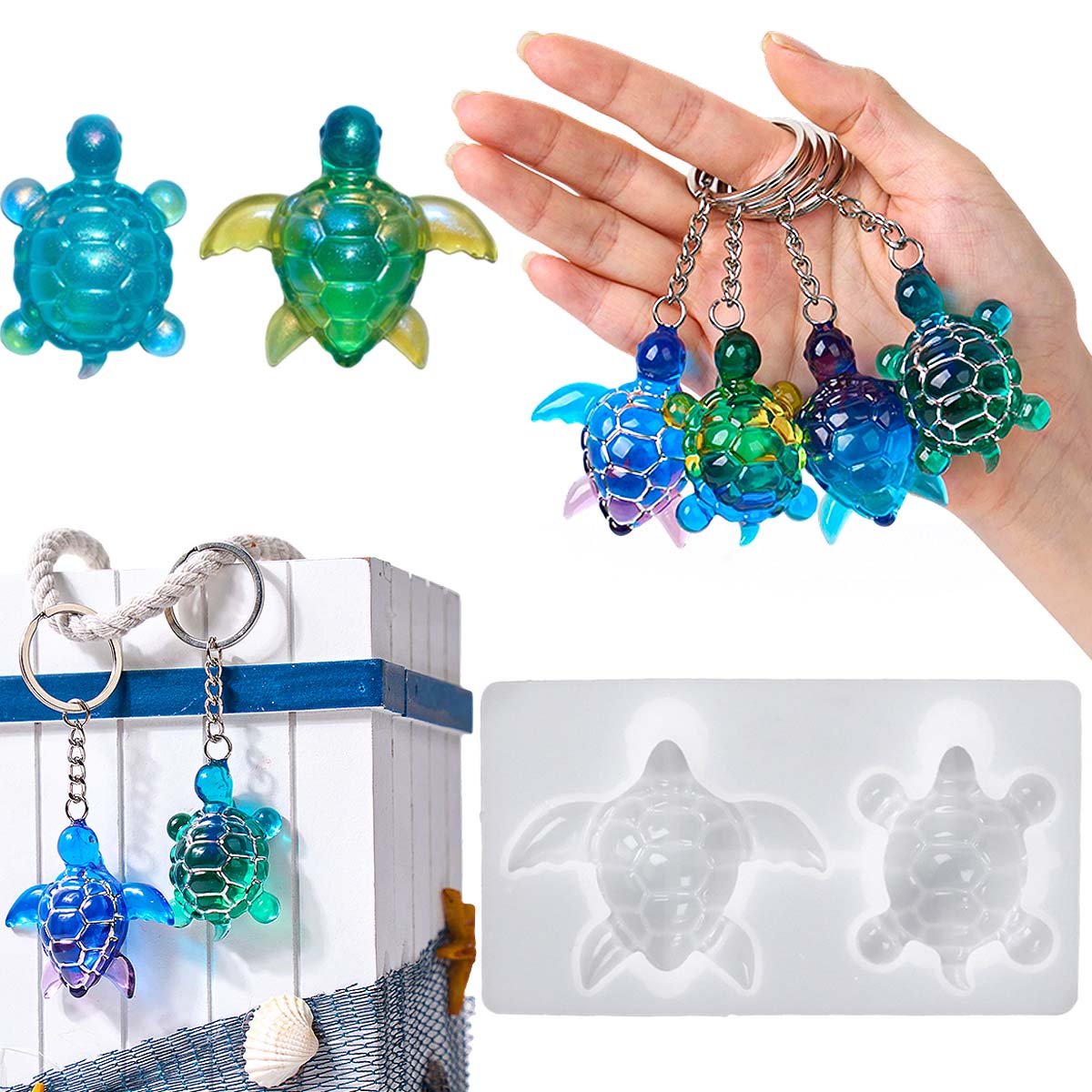 3D Sea Turtle Keychain Silicon - đánh giá và giá Resin Art Epoxy